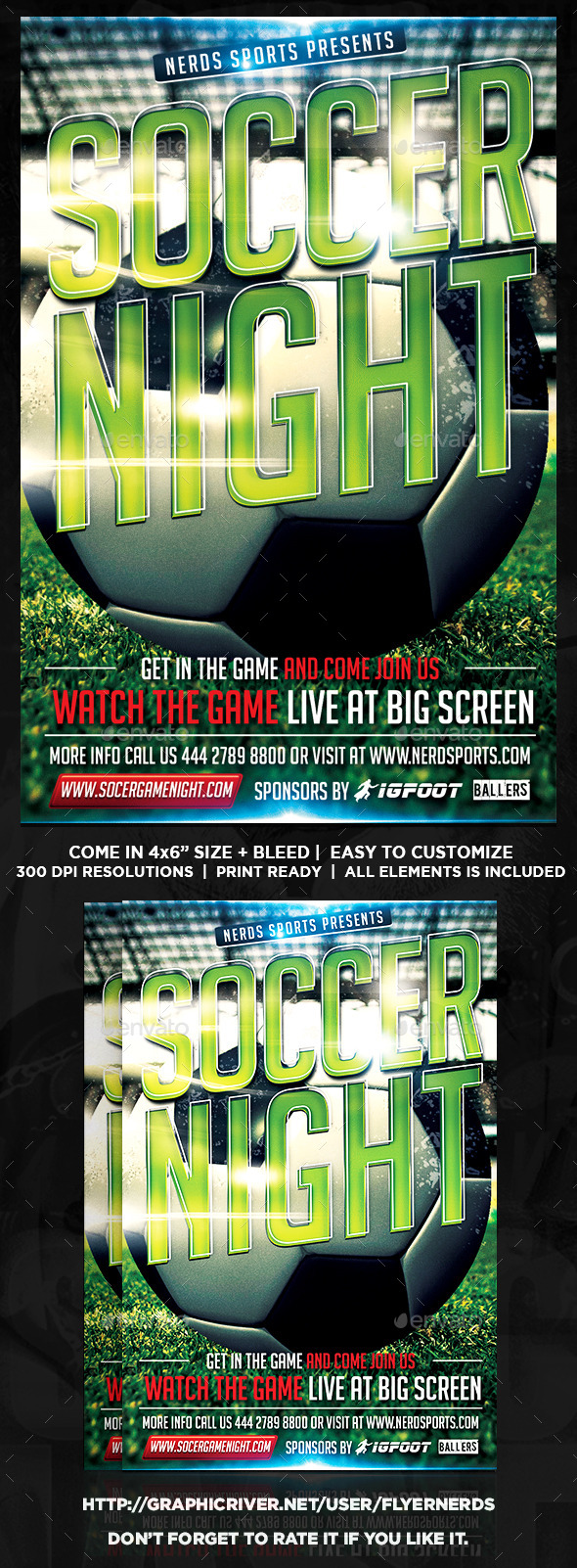 GraphicRiver Soccer Night Sports Flyer 11802945 GraphicRiver Soccer Night Sports Flyer 11802945