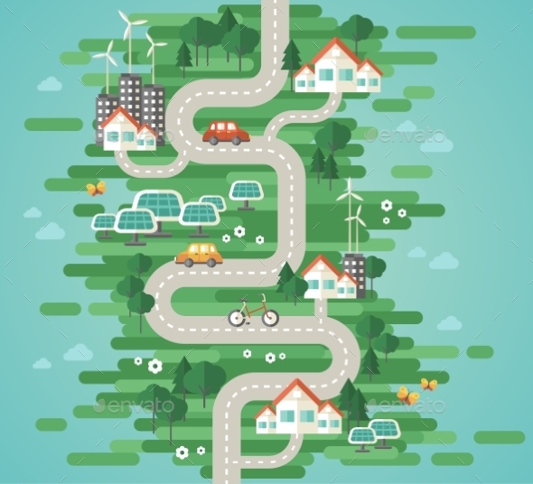 GraphicRiver Flat Design Vector Illustration Concept Of Ecology 11874164 GraphicRiver Flat Design Vector Illustration Concept Of Ecology 11874164