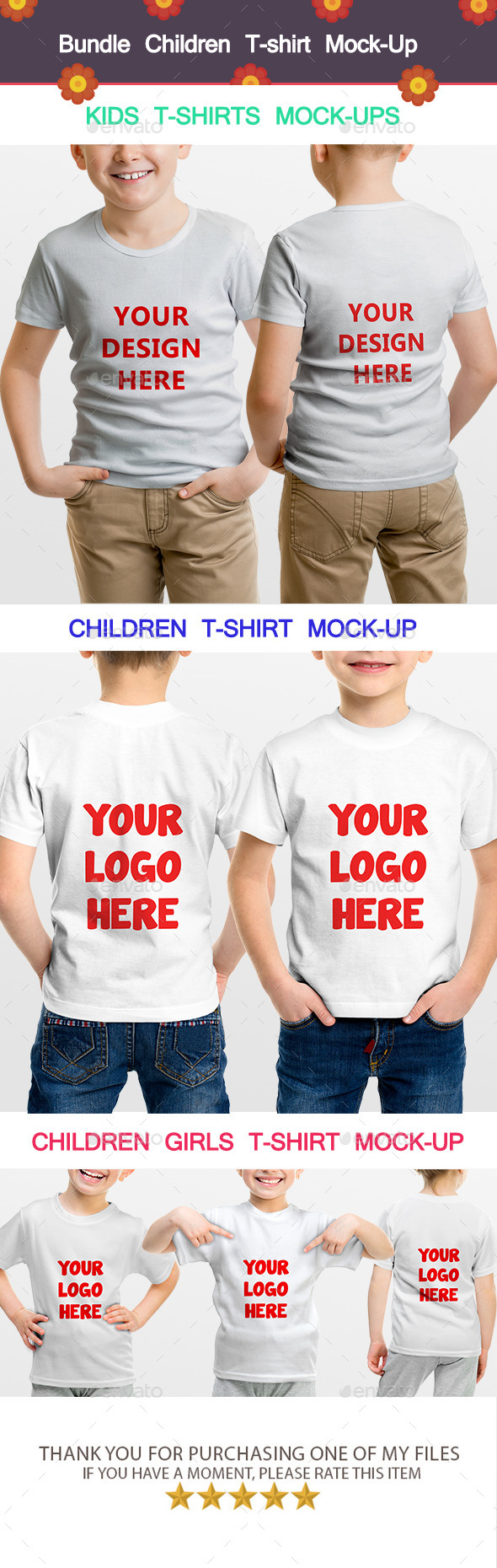 GraphicRiver Bundle Children T-shirt Mock-Up 11875250 GraphicRiver Bundle Children T-shirt Mock-Up 11875250