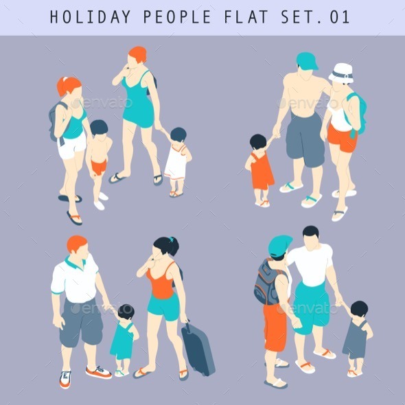 GraphicRiver Tourist People 3D Flat Isometric Set 11875434 GraphicRiver Tourist People 3D Flat Isometric Set 11875434