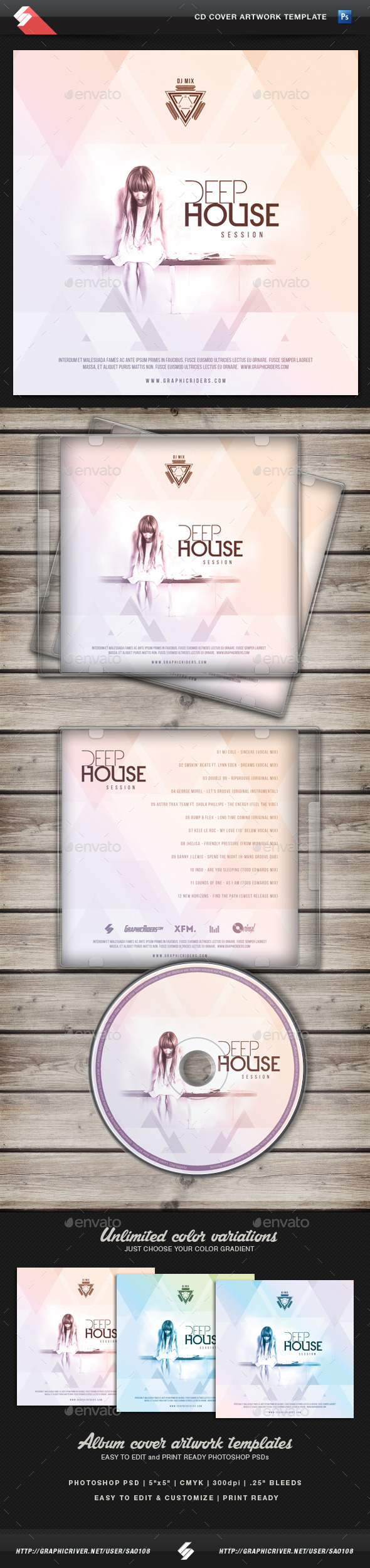 GraphicRiver Deep House Session CD Cover Template 11876283 GraphicRiver Deep House Session CD Cover Template 11876283