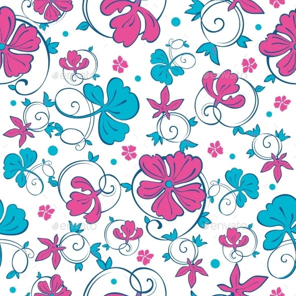 GraphicRiver Vector Swirly Vibrant Flowers Seamless Pattern 11878063 GraphicRiver Vector Swirly Vibrant Flowers Seamless Pattern 11878063