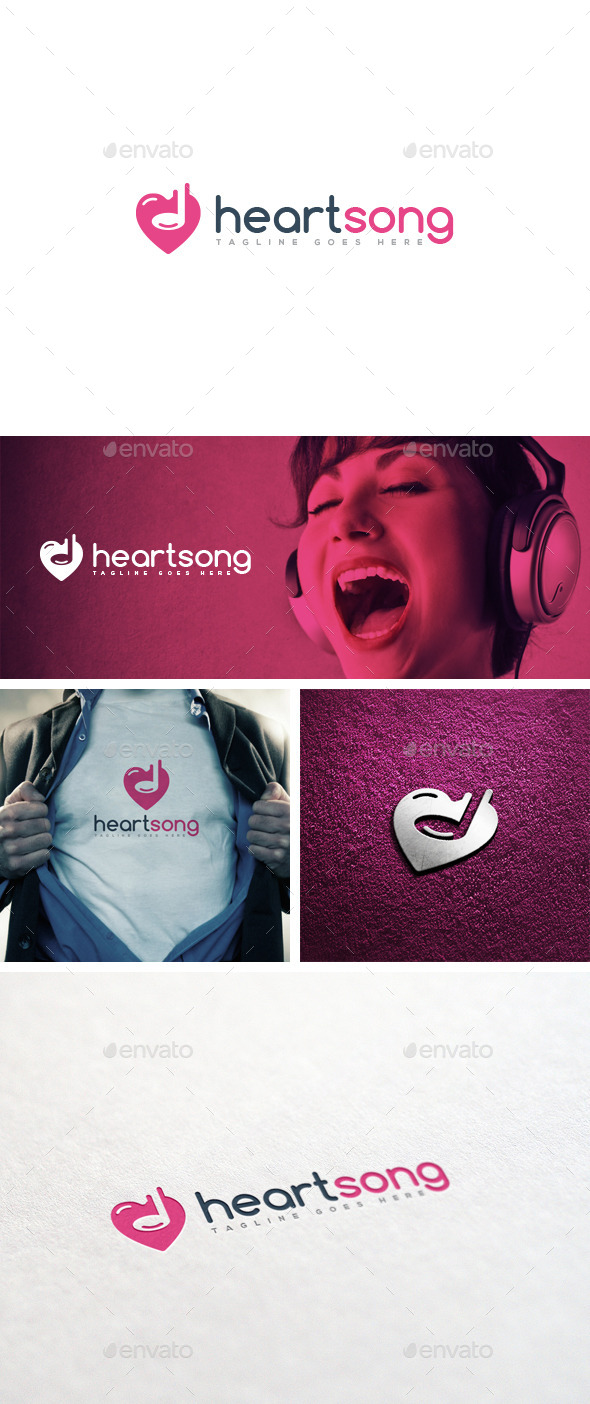GraphicRiver Heart Song Logo Template 11879280 GraphicRiver Heart Song Logo Template 11879280