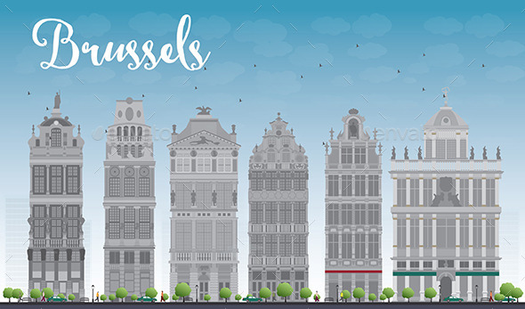 GraphicRiver Brussels Skyline with Ornate Buildings 11880540 GraphicRiver Brussels Skyline with Ornate Buildings 11880540