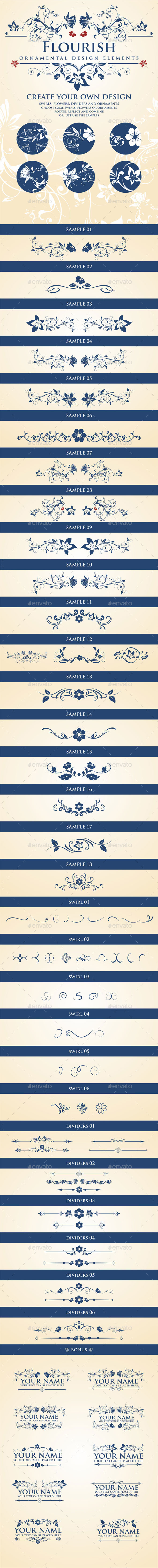GraphicRiver Flourish Calligraphic Design Elements 11881165 GraphicRiver Flourish Calligraphic Design Elements 11881165