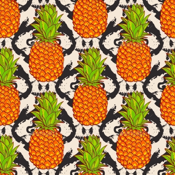 GraphicRiver Tropical Pineapples Background 11881269 GraphicRiver Tropical Pineapples Background 11881269