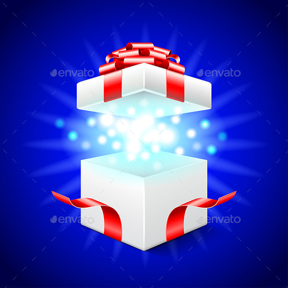 GraphicRiver Opened Gift Box on Blue Vector Background 11881441 GraphicRiver Opened Gift Box on Blue Vector Background 11881441