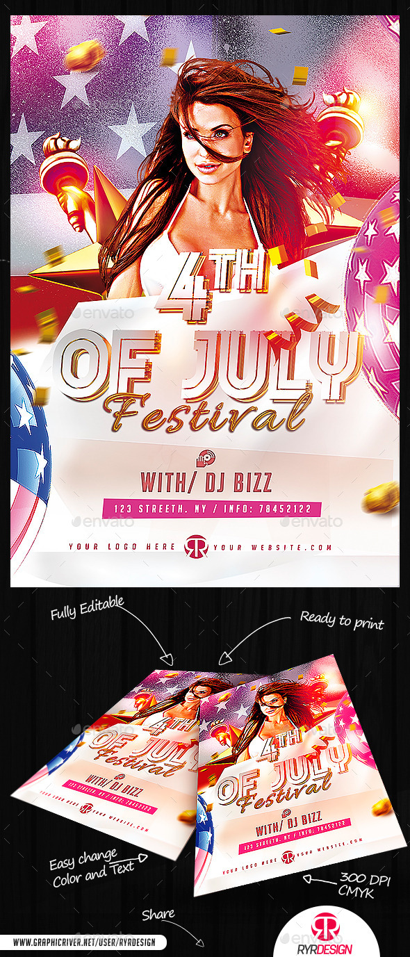 GraphicRiver 4th Of July Festival Flyer PSD 11882206 GraphicRiver 4th Of July Festival Flyer PSD 11882206