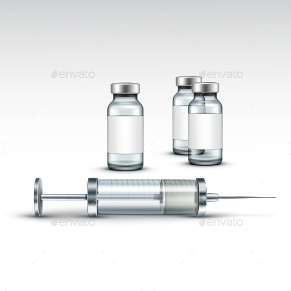 GraphicRiver Vector Glass Medical Syringe Isolated On White 11883146 GraphicRiver Vector Glass Medical Syringe Isolated On White 11883146