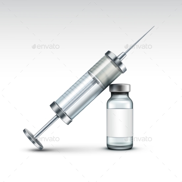 GraphicRiver Glass Medical Syringe Isolated on White 11883147