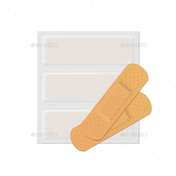 GraphicRiver Vector Bandage Plaster Aid Band Medical Adhesive 11883241