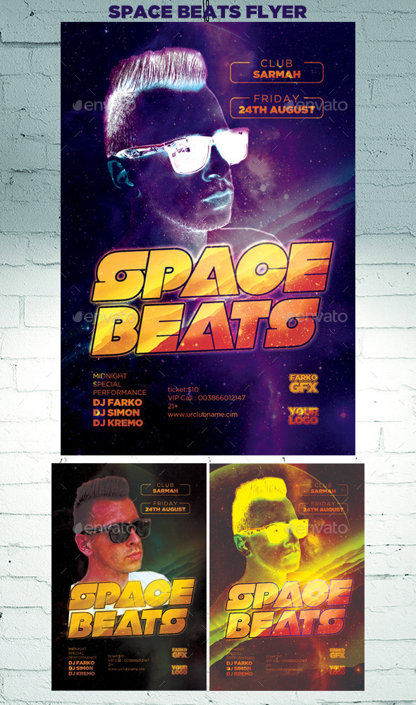 GraphicRiver Space Beats Flyer 11883732 GraphicRiver Space Beats Flyer 11883732