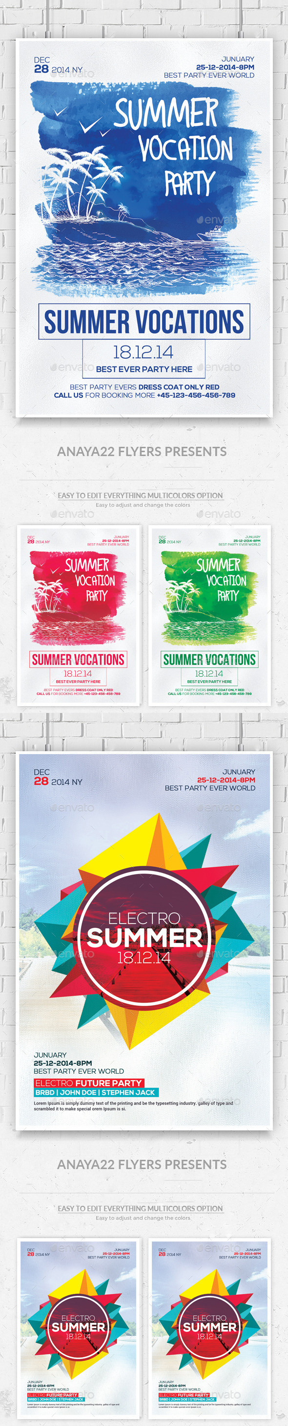 GraphicRiver Summer Party Flyers Bundle 11883765 GraphicRiver Summer Party Flyers Bundle 11883765