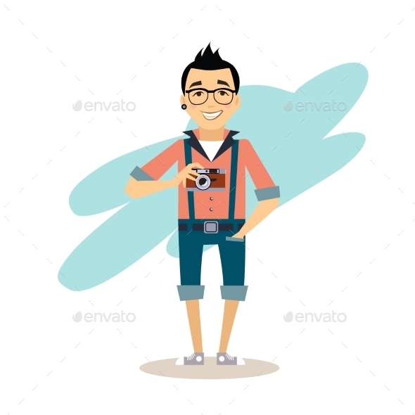 GraphicRiver Creative Photographer Flat Illustration 11884432 GraphicRiver Creative Photographer Flat Illustration 11884432