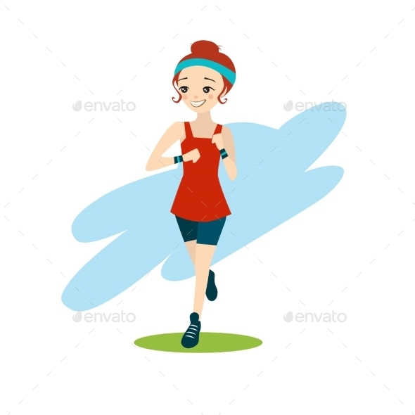 GraphicRiver Illustration Of a Cartoon Girl Running 11884442 GraphicRiver Illustration Of a Cartoon Girl Running 11884442