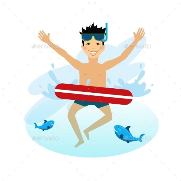 GraphicRiver Boy Swimming With Inflatable Circle 11884445 GraphicRiver Boy Swimming With Inflatable Circle 11884445