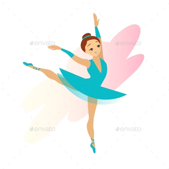GraphicRiver Cyan Ballerina Girl Isolated On White 11884456 GraphicRiver Cyan Ballerina Girl Isolated On White 11884456