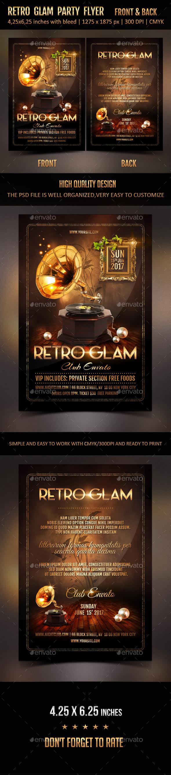 GraphicRiver Retro Glam Party Flyer 11877900 GraphicRiver Retro Glam Party Flyer 11877900