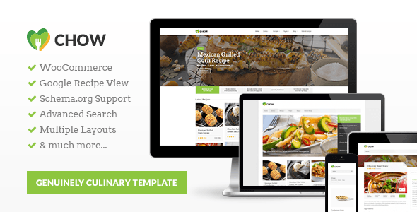 Chow - Recipe & Food WordPress Theme