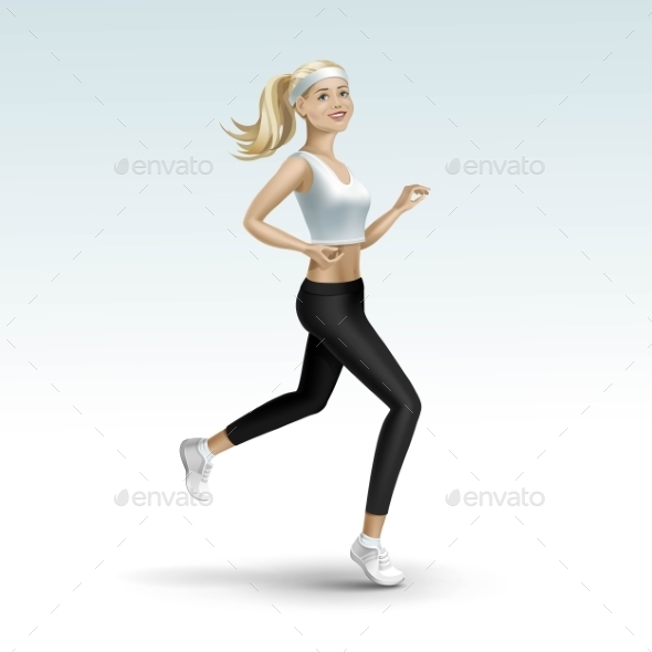 GraphicRiver Blonde Woman Girl Female Running Jogging 11885935 GraphicRiver Blonde Woman Girl Female Running Jogging 11885935