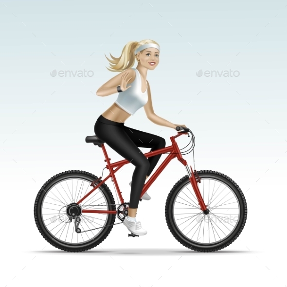 GraphicRiver Blonde Woman Riding a Bicycle 11885937 GraphicRiver Blonde Woman Riding a Bicycle 11885937