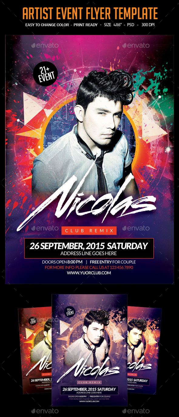 GraphicRiver Artist Event Flyer Template 11886628 GraphicRiver Artist Event Flyer Template 11886628