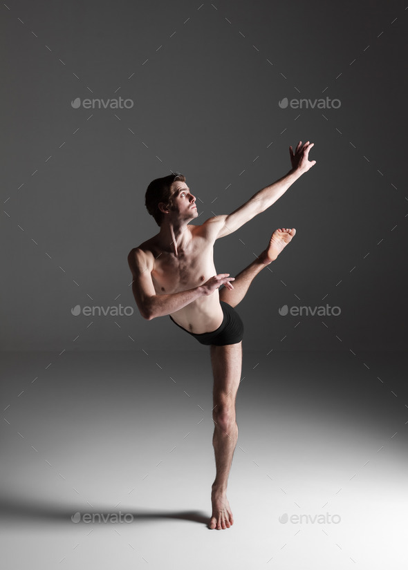 The young attractive modern ballet dancer on white background (Misc) Photo Download