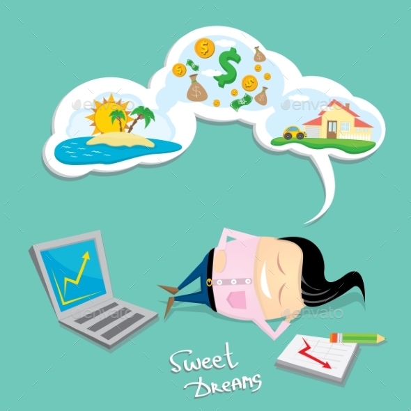 GraphicRiver Business Man Dreaming Cartoon Illustration 11889793 GraphicRiver Business Man Dreaming Cartoon Illustration 11889793