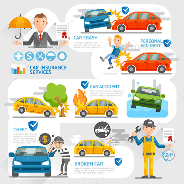 GraphicRiver Car Insurance Business Character Template 11889816