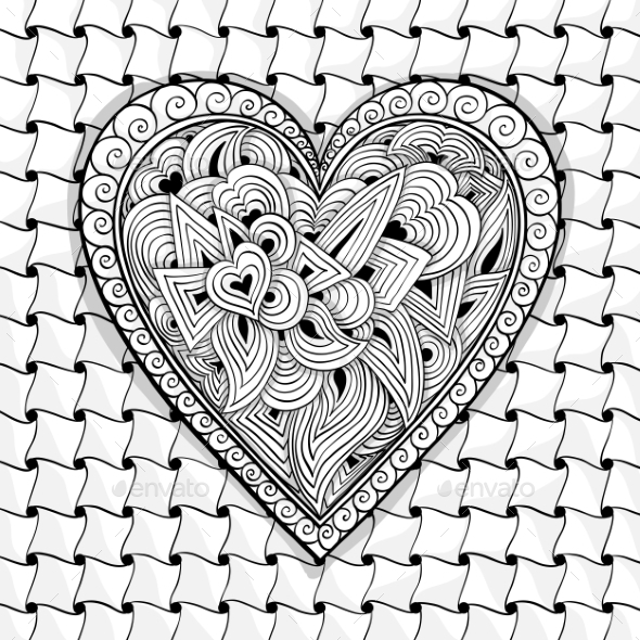 GraphicRiver Vector Black And White Heart Pattern 11890892 GraphicRiver Vector Black And White Heart Pattern 11890892