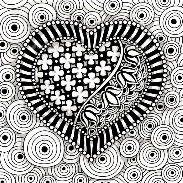 GraphicRiver Vector Black And White Heart Pattern 11890989 GraphicRiver Vector Black And White Heart Pattern 11890989