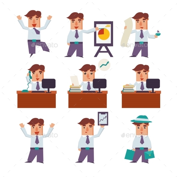 GraphicRiver Set Of Businessman Activities Vector 11891506 GraphicRiver Set Of Businessman Activities Vector 11891506