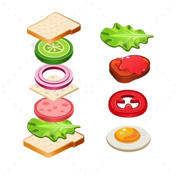 GraphicRiver Sandwich Ingredients Food Vector Illustration 11891515 GraphicRiver Sandwich Ingredients Food Vector Illustration 11891515