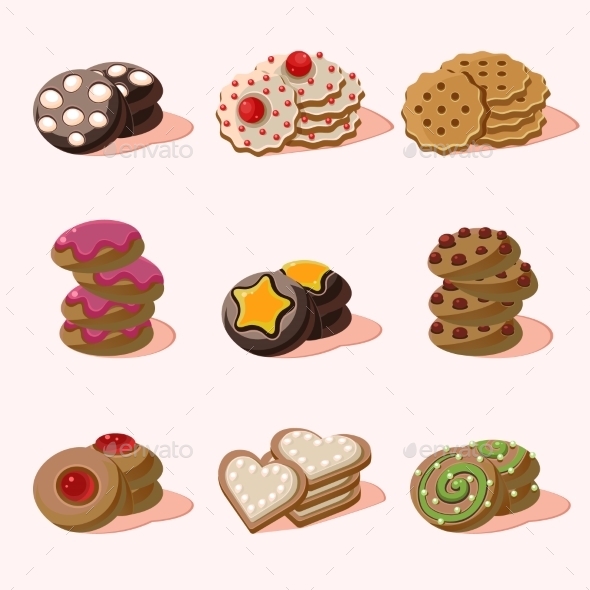 GraphicRiver Cookies Of Cartoon Vector Food Icons 11891519 GraphicRiver Cookies Of Cartoon Vector Food Icons 11891519