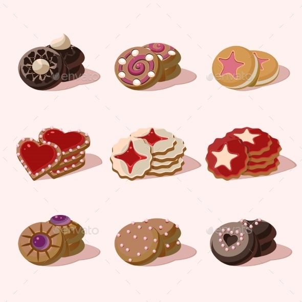 GraphicRiver Cookies Of Cartoon Vector Food Icons 11891521 GraphicRiver Cookies Of Cartoon Vector Food Icons 11891521