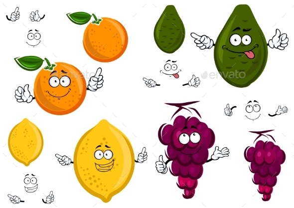 GraphicRiver Funny Cartoon Isolated Fruit Characters 11891576 GraphicRiver Funny Cartoon Isolated Fruit Characters 11891576