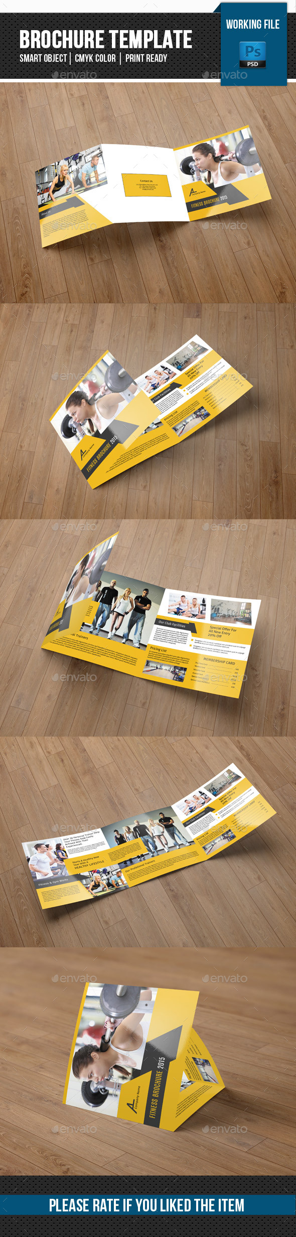 GraphicRiver Square Trifold for Gym Fitness Center 11891790 GraphicRiver Square Trifold for Gym Fitness Center 11891790