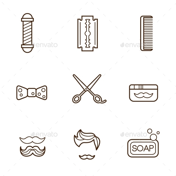 GraphicRiver Barber Icons 11891925 GraphicRiver Barber Icons 11891925
