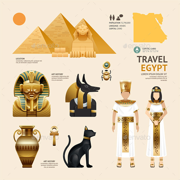 GraphicRiver Egypt Flat Icons Design Travel Concept 11291701 GraphicRiver Egypt Flat Icons Design Travel Concept 11291701