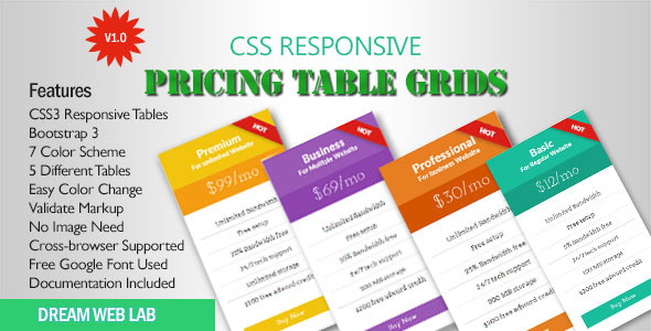 CodeCanyon CSS3 Flat Responsive Pricing Table 11867320 CodeCanyon CSS3 Flat Responsive Pricing Table 11867320