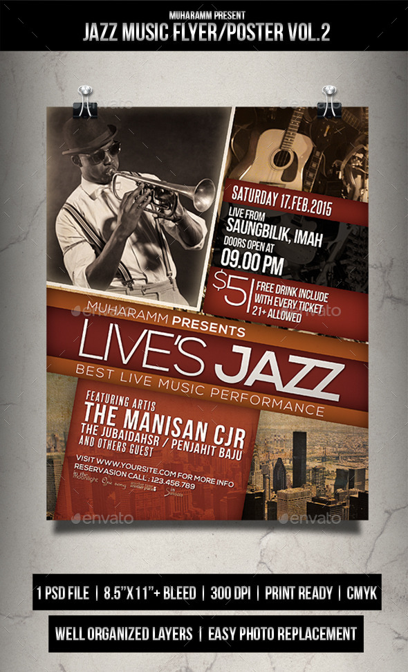 GraphicRiver Jazz Music Flyer Poster Vol.2 11893901 GraphicRiver Jazz Music Flyer Poster Vol.2 11893901