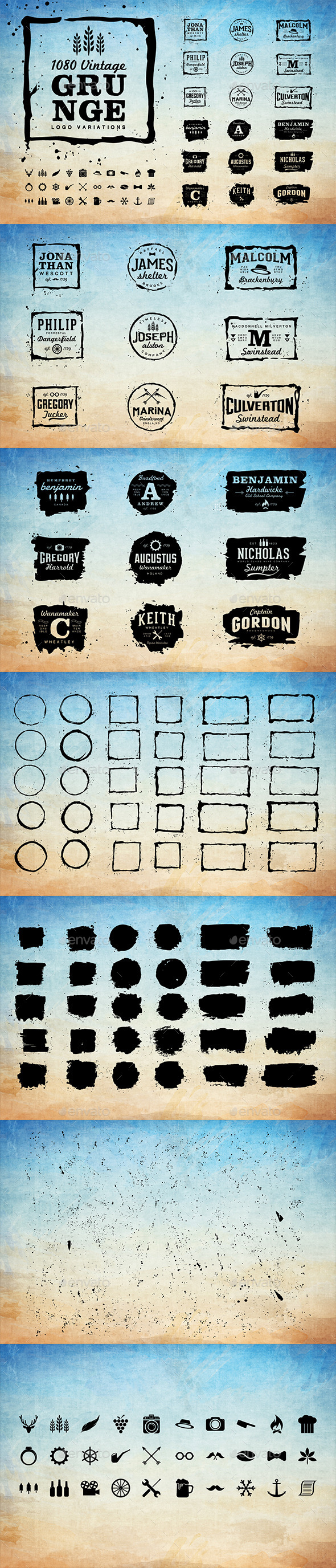 GraphicRiver 1080 Vintage Grunge Logo Variations 11893935 GraphicRiver 1080 Vintage Grunge Logo Variations 11893935