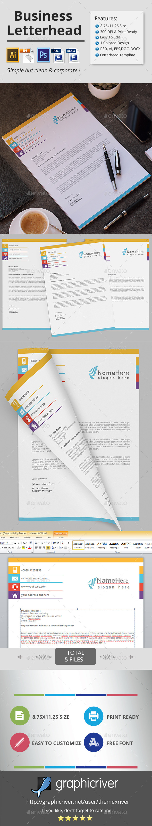 GraphicRiver Business Letterhead 11894295 GraphicRiver Business Letterhead 11894295