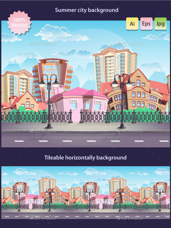 GraphicRiver Seamless tileable texture summer town 11895351 GraphicRiver Seamless tileable texture summer town 11895351