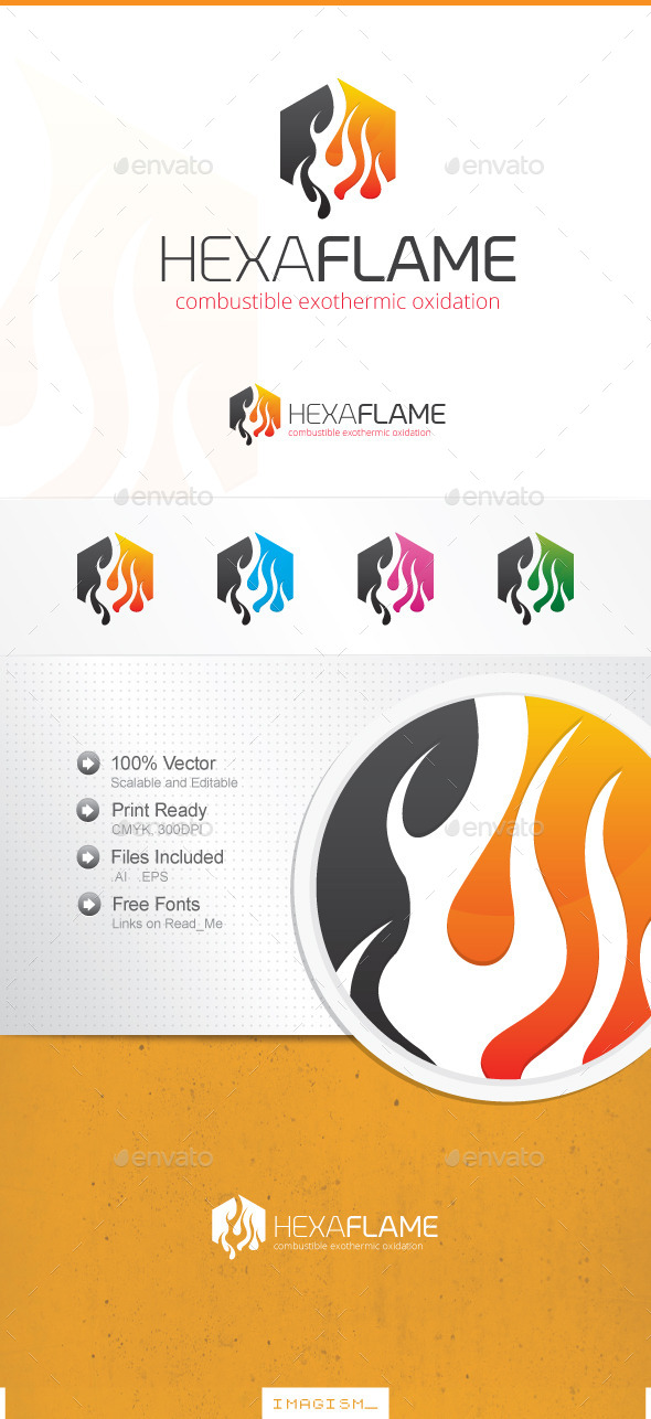 GraphicRiver Hexa Flame Logo 11896777 GraphicRiver Hexa Flame Logo 11896777