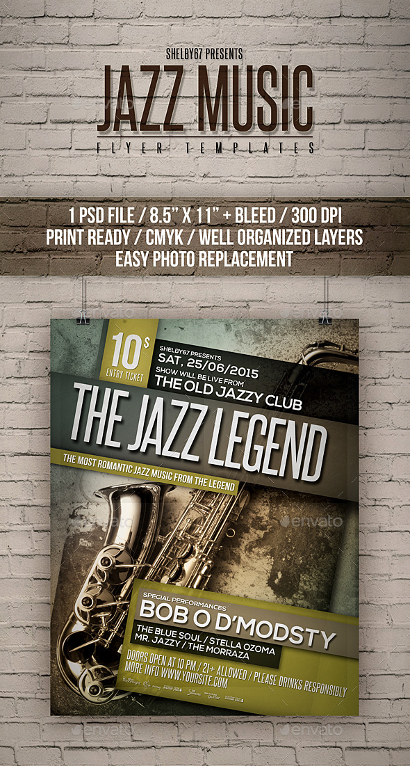 GraphicRiver Jazz Music Flyer Templates 11898720 GraphicRiver Jazz Music Flyer Templates 11898720