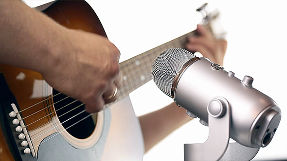 Guitar Being Played in Studio 14 Guitar Being Played in Studio 14