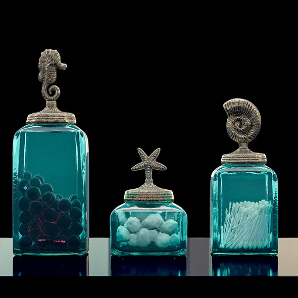 3DOcean Bathroom Ocean Canisters Set 11899309 3DOcean Bathroom Ocean Canisters Set 11899309