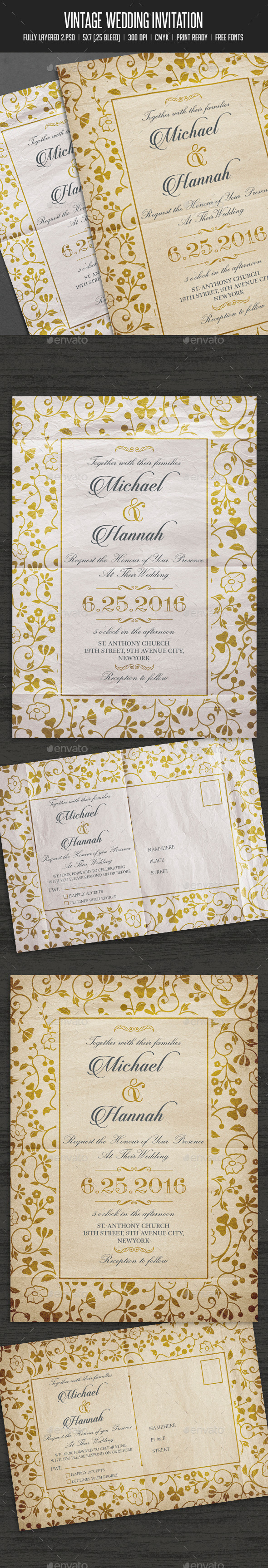 GraphicRiver Vintage Wedding Invitation Card 11902131 GraphicRiver Vintage Wedding Invitation Card 11902131