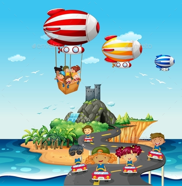 GraphicRiver Road and Balloons 11902270 GraphicRiver Road and Balloons 11902270